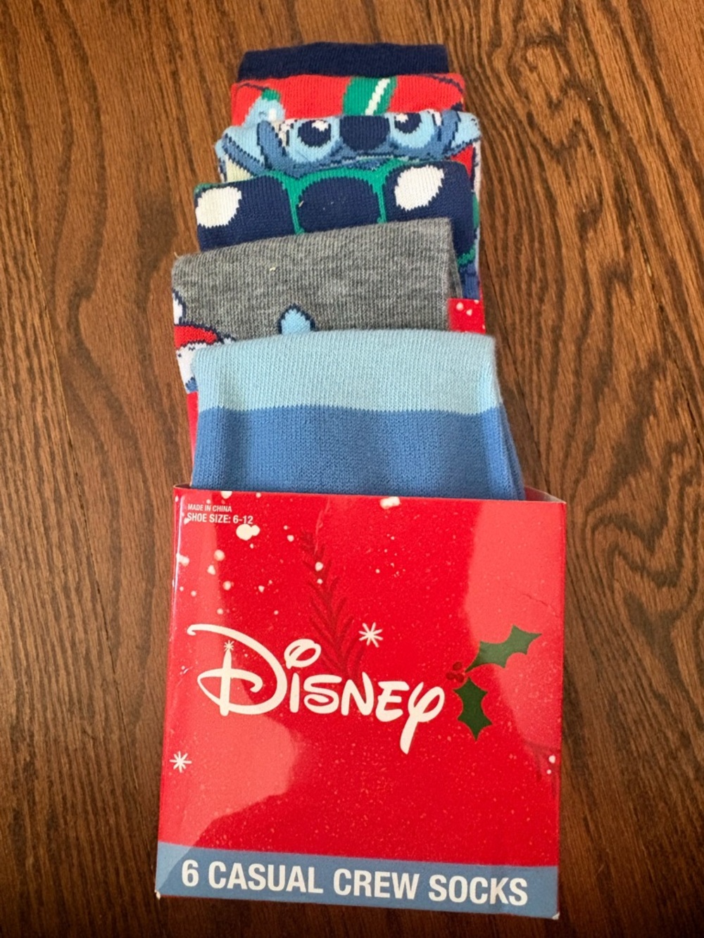 Stitch Men's 6-Pack Crew Socks Sock Size 10-13 Shoes Size 6-12 New In Package